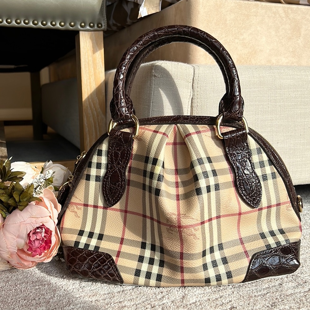 RARE Vintage Burberry Satchel Haymarket Nova Check